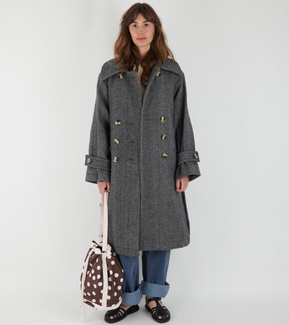 Caro Editions - Coco Coat w. Belt Charcoal