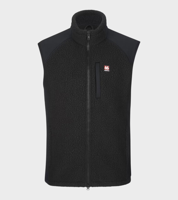 66 North - Tindur Shearling Fleece Vest Black