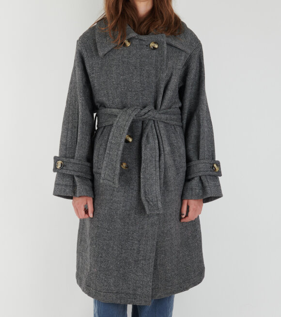 Caro Editions - Coco Coat w. Belt Charcoal