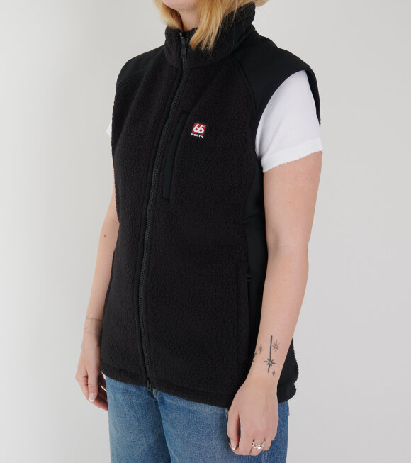 66 North - Tindur Shearling Fleece Vest Black