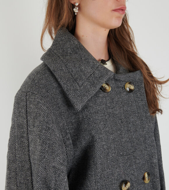 Caro Editions - Coco Coat w. Belt Charcoal