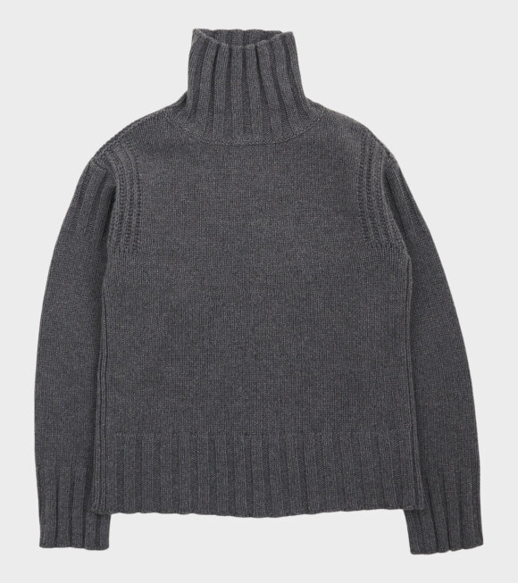 Jil Sander - High Neck Cashmere Knit Dark Grey