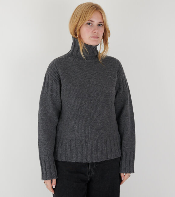 Jil Sander - High Neck Cashmere Knit Dark Grey