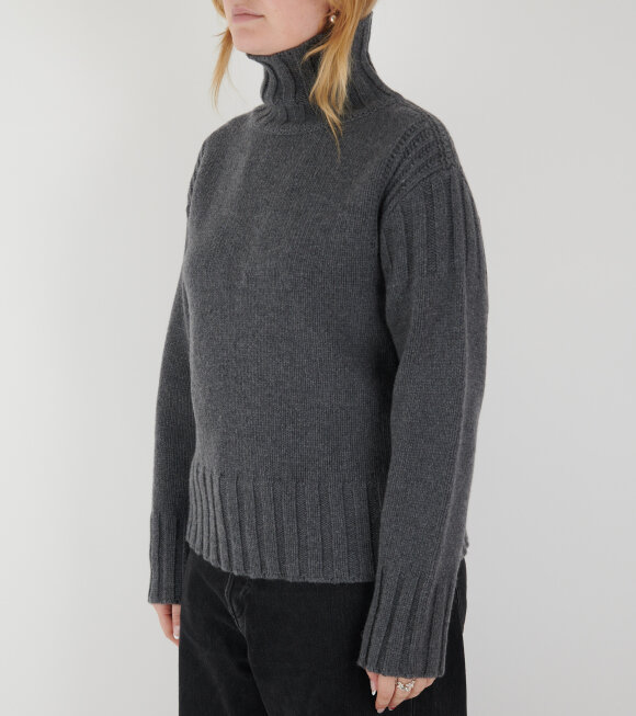 Jil Sander - High Neck Cashmere Knit Dark Grey