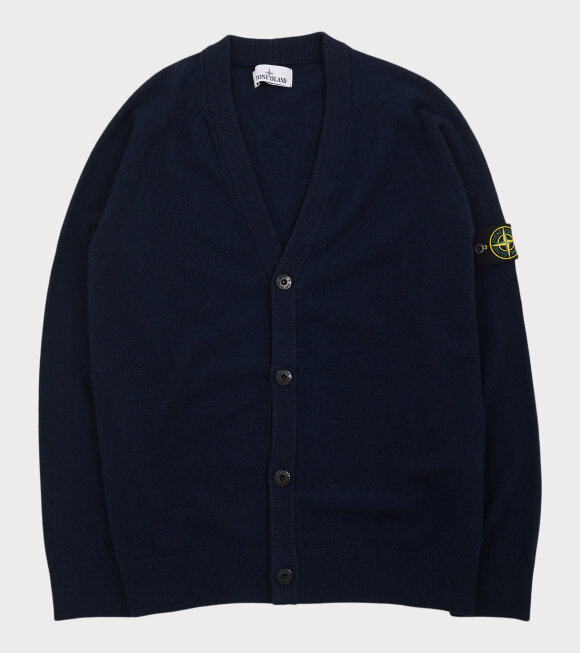 Stone Island - Virgin Wool V-neck Cardigan Navy