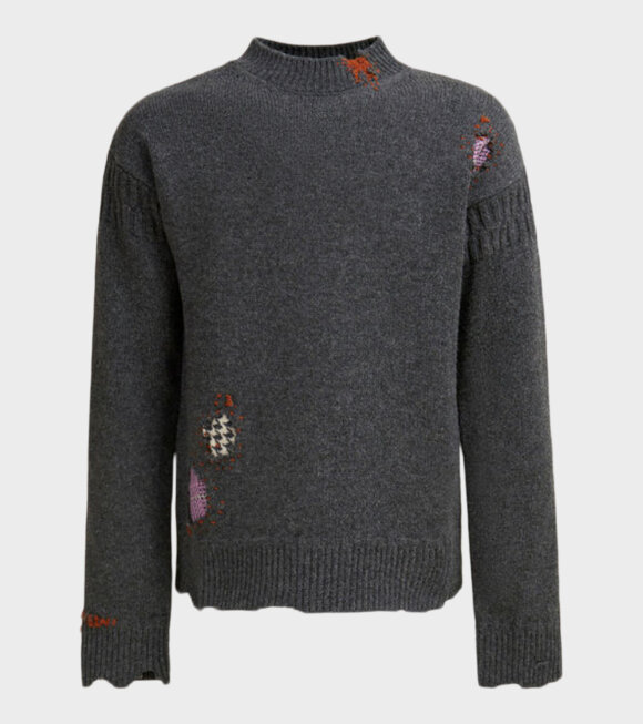 Marni - Distressed Wool Knit Dark Grey