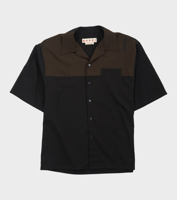 Marni - S/S Tropical Wool Shirt Black/Brown