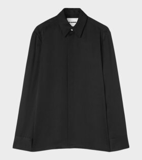 Heavy Viscose Silk Twill Shirt Black