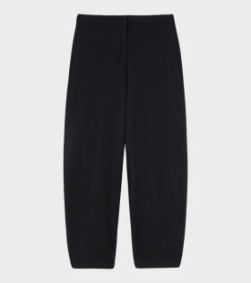 Tapered Wool Trousers Black