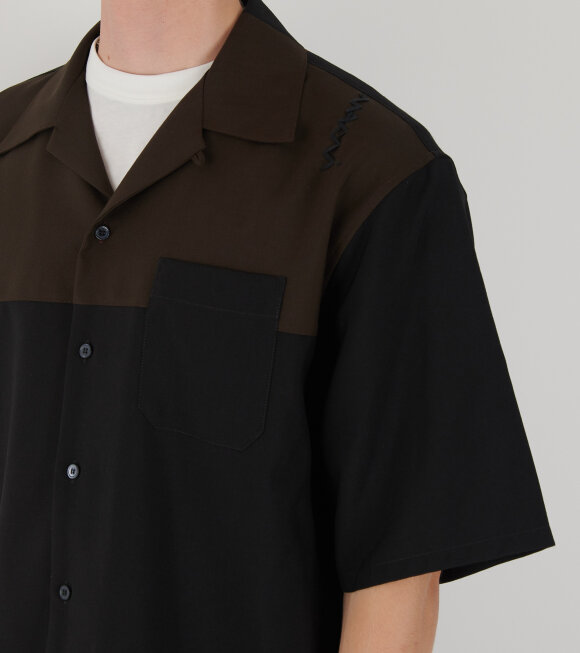 Marni - S/S Tropical Wool Shirt Black/Brown