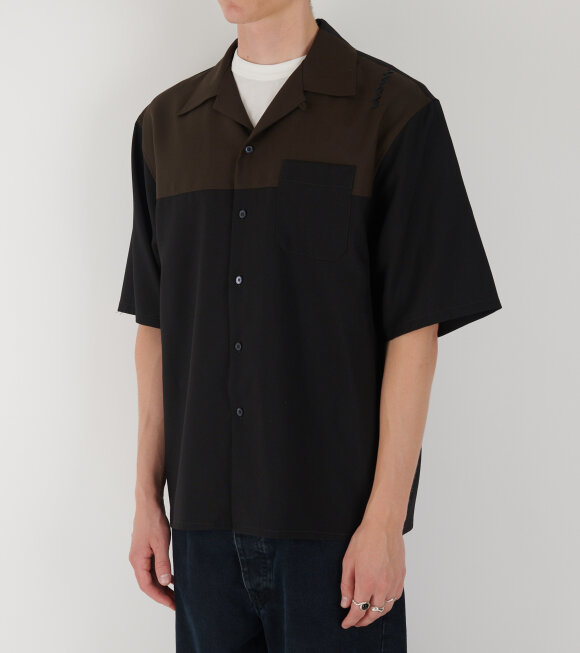 Marni - S/S Tropical Wool Shirt Black/Brown