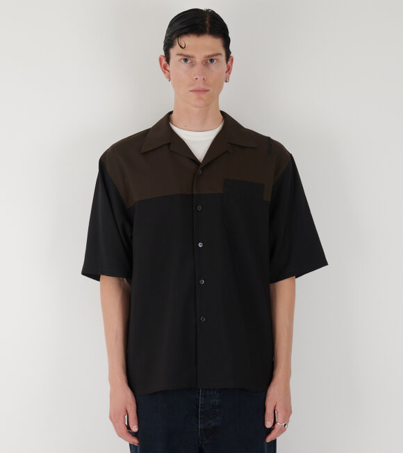 Marni - S/S Tropical Wool Shirt Black/Brown