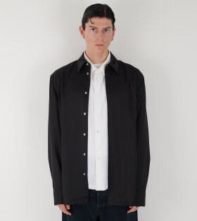 Heavy Viscose Silk Twill Shirt Black