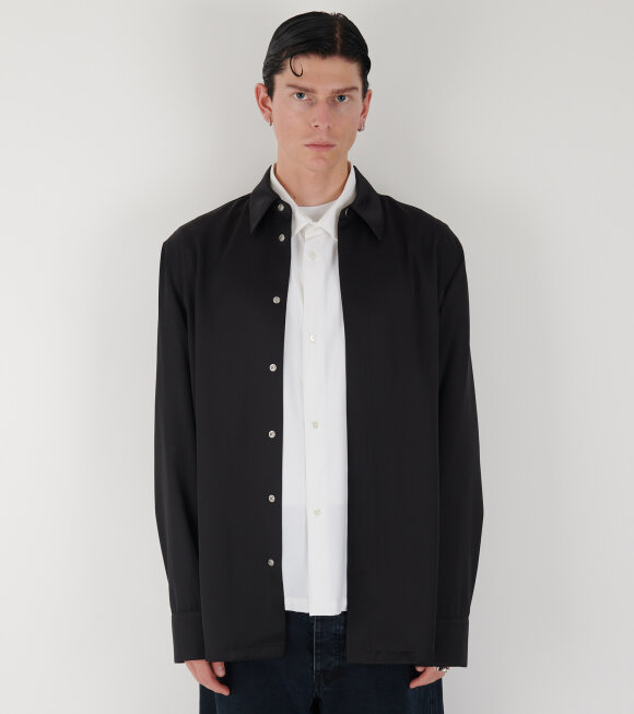 Jil Sander - Heavy Viscose Silk Twill Shirt Black