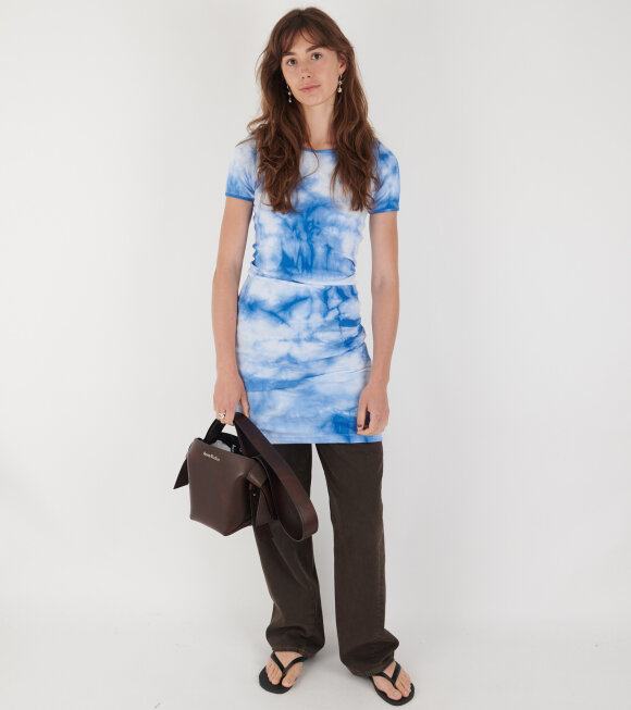 Nørgaard Paa Strøget - 101 Short Sleeve John Rib Dress Tie Dye Blue