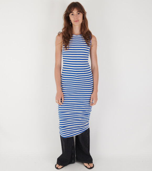 Nørgaard Paa Strøget - 101 Tank Rib Dress Cobalt Blue/Ecru