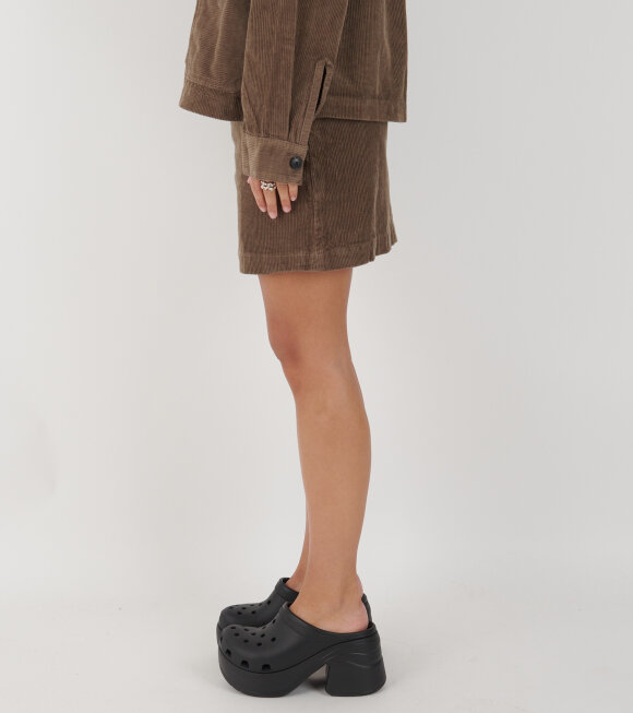 Aiayu - Mini Skirt Corduroy Brown Khaki