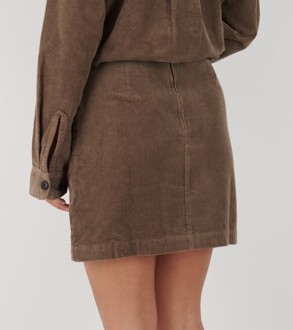 Aiayu - Mini Skirt Corduroy Brown Khaki