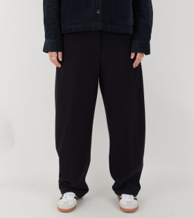 Tapered Wool Trousers Black