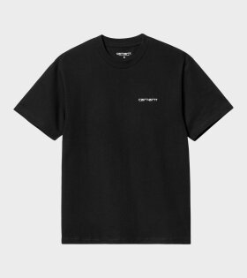 W S/S Script Embroidery T-shirt Black/White