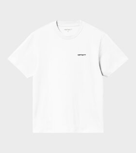 W S/S Script Embroidery T-shirt White/Black