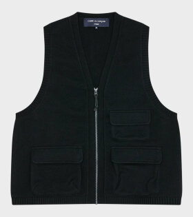 Knit Wool Vest Black