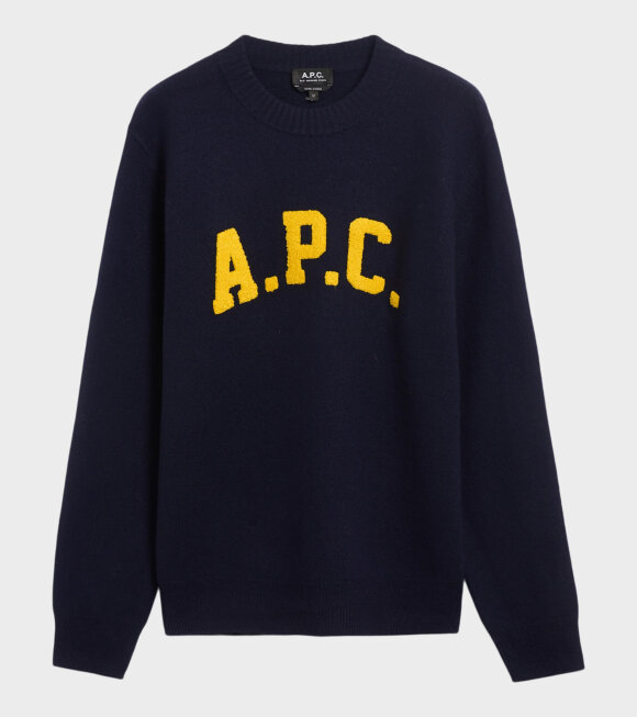 A.P.C - Joshua Knit Pullover Dark Navy/Yellow