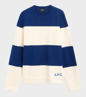 Edwardo Pullover Blue/Off-white