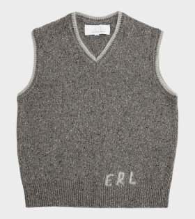 Unisex Wool Knit Vest Grey