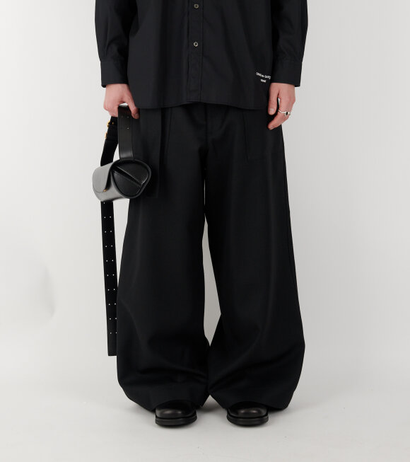 Comme des Garcons Homme - Wide Wool Pants Black