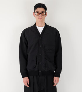 Pocket Nylon Cardigan Black