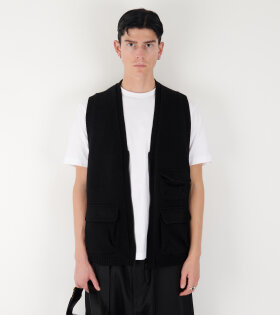 Knit Wool Vest Black