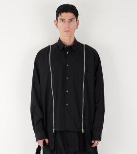 Unisex Zip Shirt Black