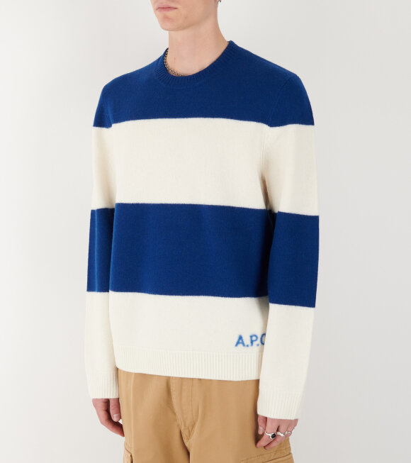 A.P.C - Edwardo Pullover Blue/Off-white