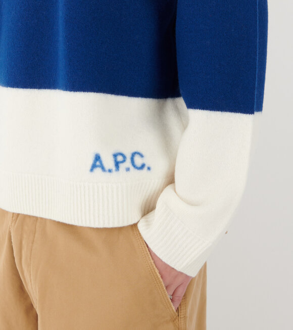 A.P.C - Edwardo Pullover Blue/Off-white