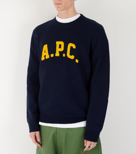 A.P.C - Joshua Knit Pullover Dark Navy/Yellow