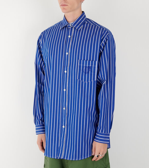 Sky High Farm - Striped Button Down Shirt Blue Stripe