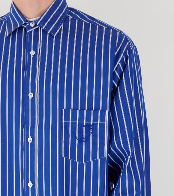 Sky High Farm - Striped Button Down Shirt Blue Stripe