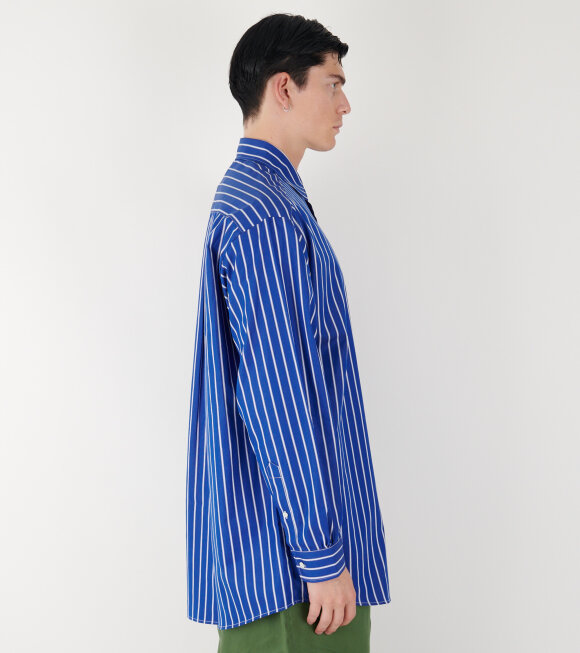 Sky High Farm - Striped Button Down Shirt Blue Stripe