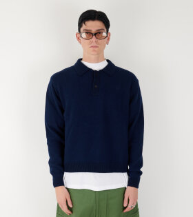 Perennieal Long Sleeve Polo Knit Navy