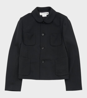 Round Collar Blazer Jacket Black