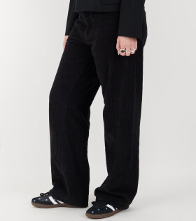 Wide Twist Cord Pants Black