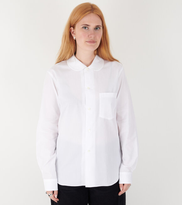 Comme des Garcons Black - Unisex Round Collar Shirt White