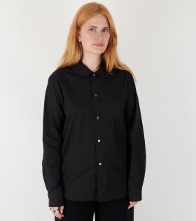 Unisex Round Collar Shirt Black