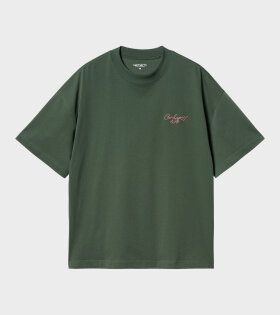 S/S Signature Script T-shirt Sycamore Tree/Dusty Rose