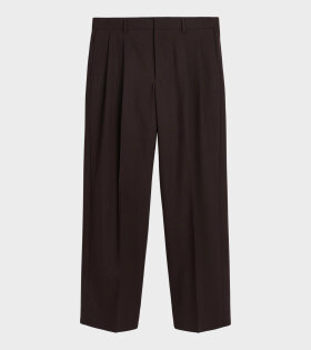 Wide Pleated Trousers Brown