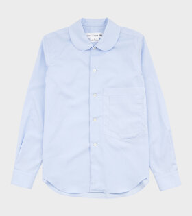 Ladies Round Collar Shirt Blue