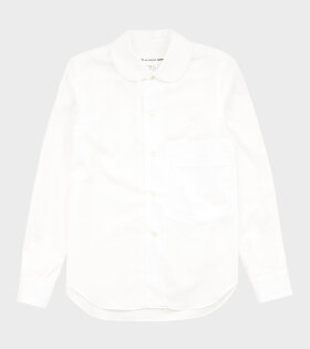 Ladies Round Collar Shirt White