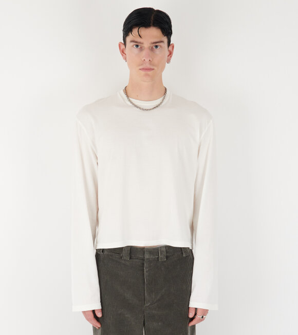 RIER - Cotton Jersey T-shirt Long Sleeves White