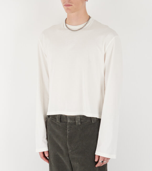 RIER - Cotton Jersey T-shirt Long Sleeves White